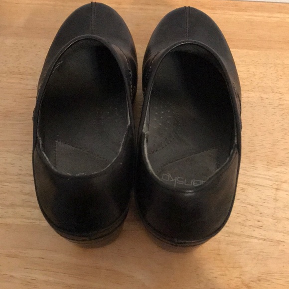 Black Leather Dansko Clogs - Picture 3 of 4